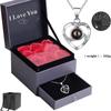 100 Languages Necklace Projection Crystal I Love You Peach Heart Pendant Rose Valentine's Day Gift