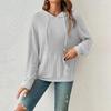 Spring Autumn Women's Casual Long Sleeve Knit Sweater Ladies Fashion Drawstring Hooded Pullover Sweatshirt Tops