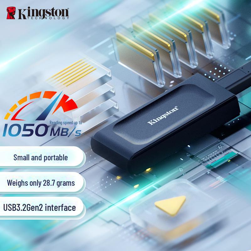 Kingston XS1000 Portable High-Speed SSD, 1TB/2TB, USB-C Compatible
