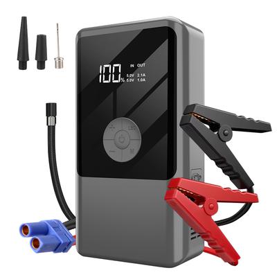 Jump Starter Digital LED SOS Light with LED Light Power Bank Automobile Battery Booster Power Pack with Air Compressor Tire Accessories 2000A Peaks