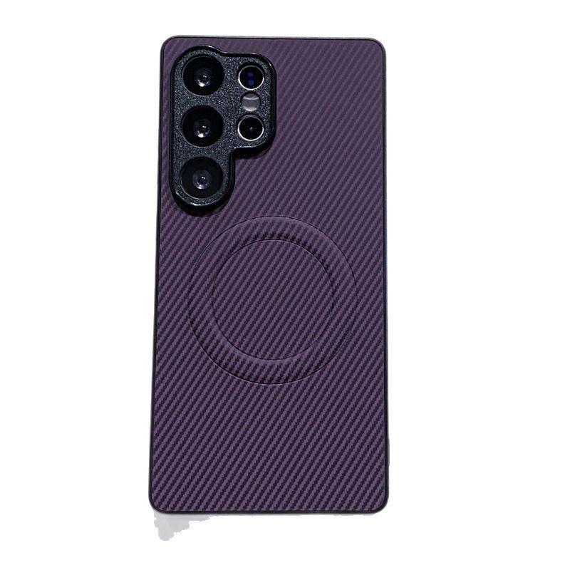 Suitable for Samsung S25 Ultra Mobile Phone Case Carbon Fiber Magnetic S23 Men's Model