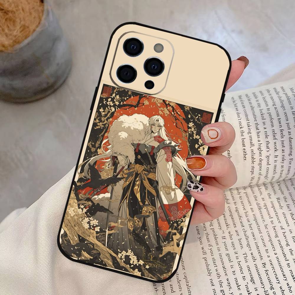 

Anime I-INUYASHA Phone Case For iPhone 17,16,15,14,13,12,11 Plus,Pro Max,XS,Soft Silicone Black Cover iPhone11ProMax