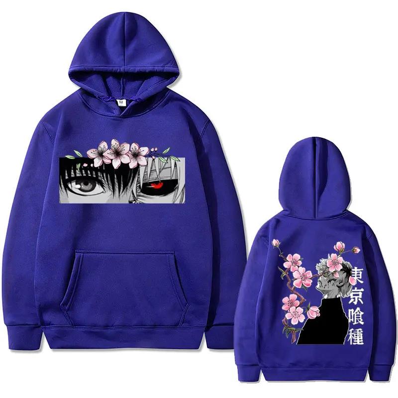 Japanese Anime Ken Kaneki Tokyo Ghoul Hoodies Men Women Manga Hooded Sweatshirt Fashion Oversized Hoodie Pullover Streetwear