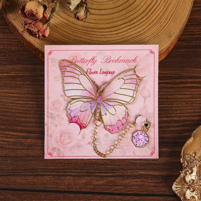Retro Butterfly Metal Bookmark - Exquisite Chinese-Style Gift for Teachers