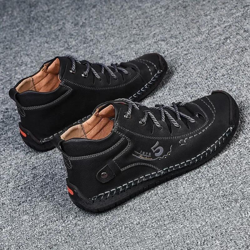Summer Sneakers for Men Shoes 2024 Style Leisure Sneaker Men Leather Shoe Natural Cowhide Leather Cheap Shoes With Free Shipping