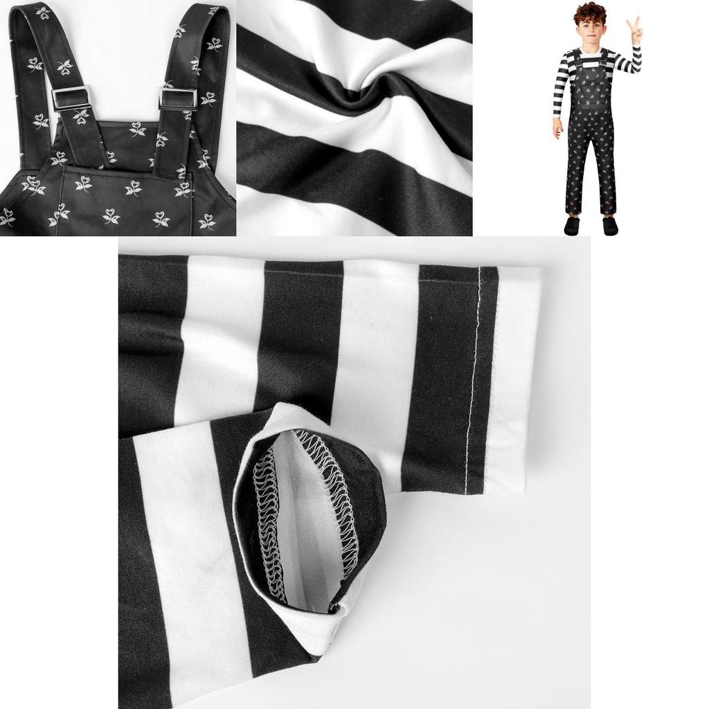 Wednesday Addams Cosplay Costumes Boys Girls Kids Overalls Halloween Xmas Party