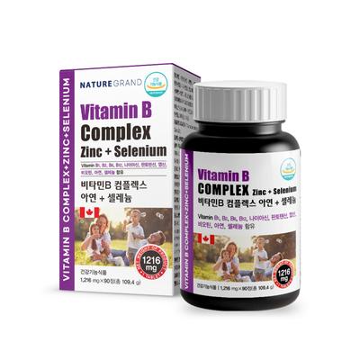 Nature Grand Vitamin B Complex Zinc Selenium Active 1216mg, 90 Tablets, 1 Unit