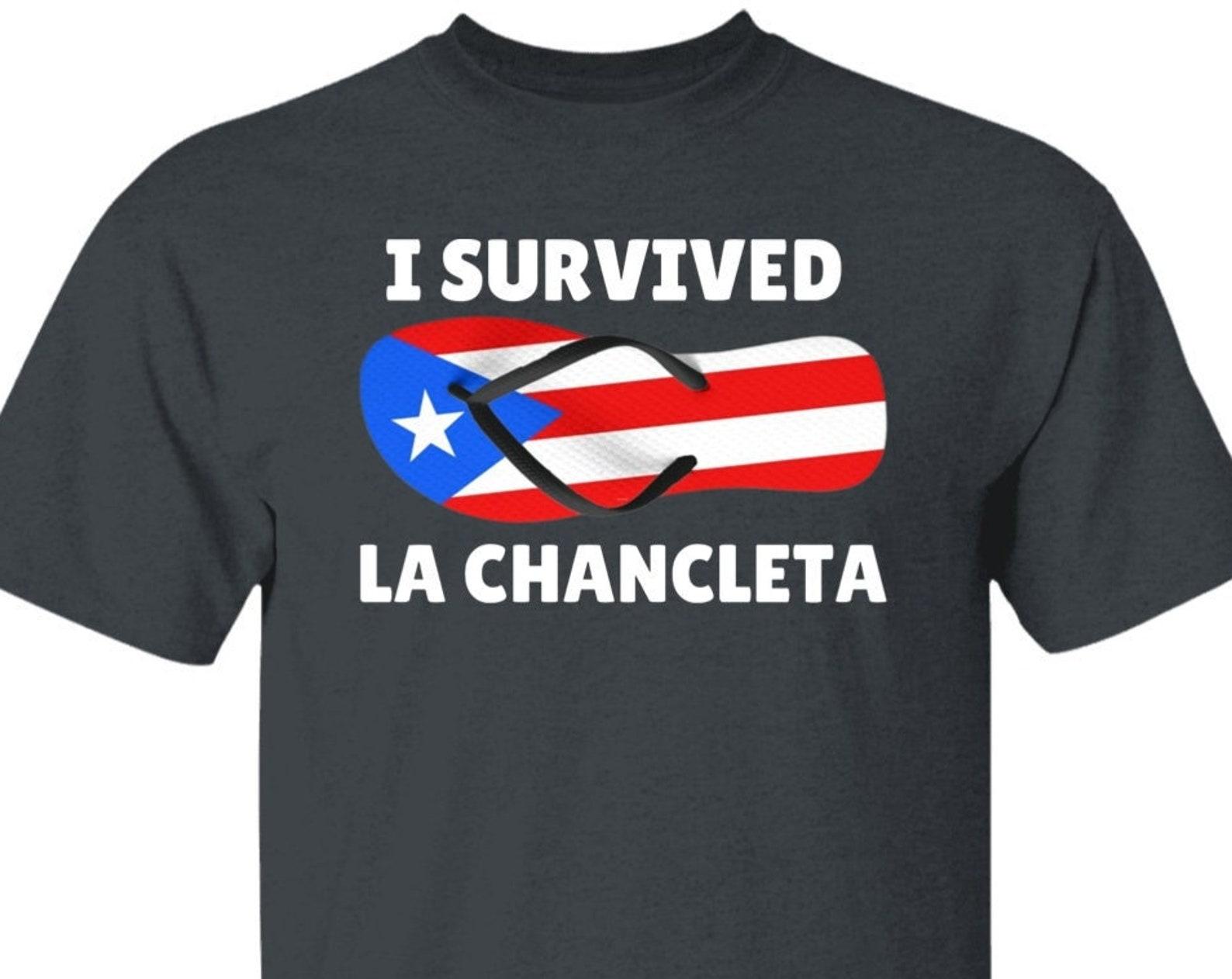 I Survived La Chancleta T shirt, Funny Puerto Rico T shirt, Puerto Rico T shirts, I survived La Chancla, Puerto Rican Flag T shirt M