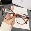 European American Cat Eye Anti-blue Light Women's Color Block Glasses