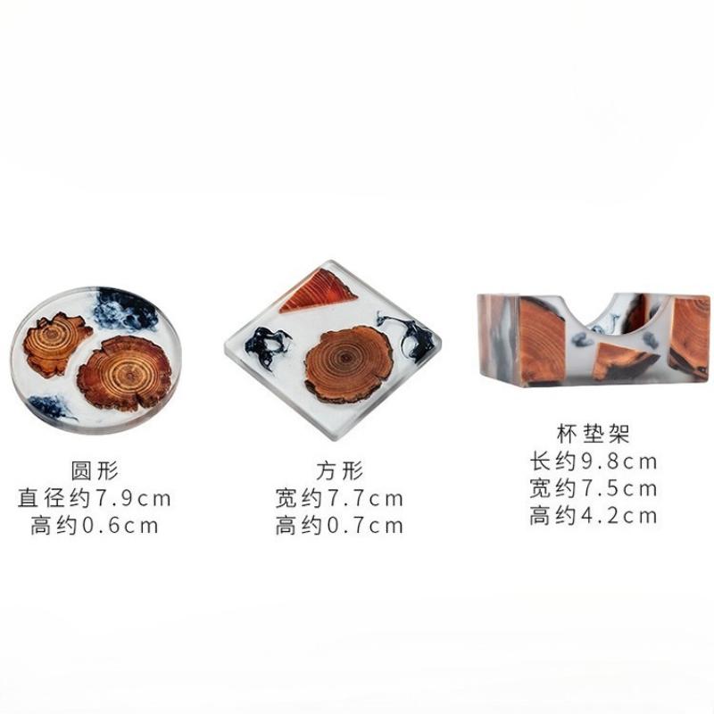 Japanese-style Wooden Tea Cup Pad, Resin Insulation Pad, Simple Coaster, Creative Tea Ceremony, Spare Parts, Household