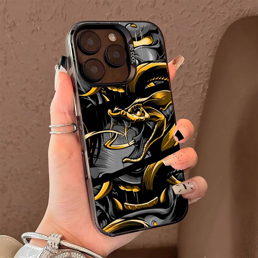Japan Ghost Face Samurai Phone Case For iPhone 16 15 14 13 12 11 Pro Max X XR XS MAX Matte Shockproof Back Anti Fall Matte Cover