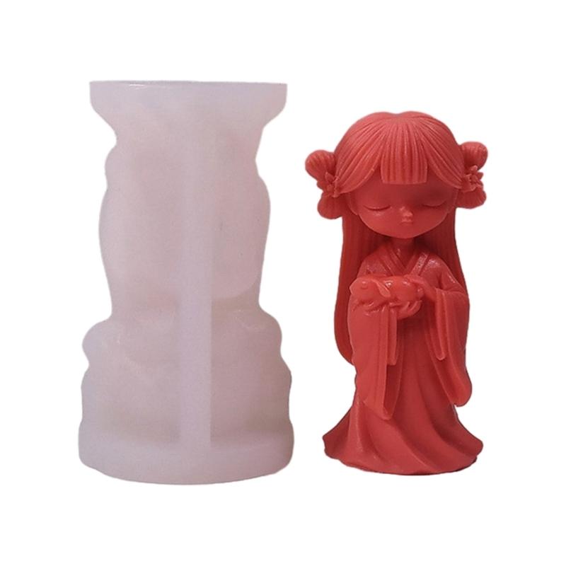 Little Girl Silicone Candle Mold Desktop Ornament DIY Crafts Epoxy Resin Molds