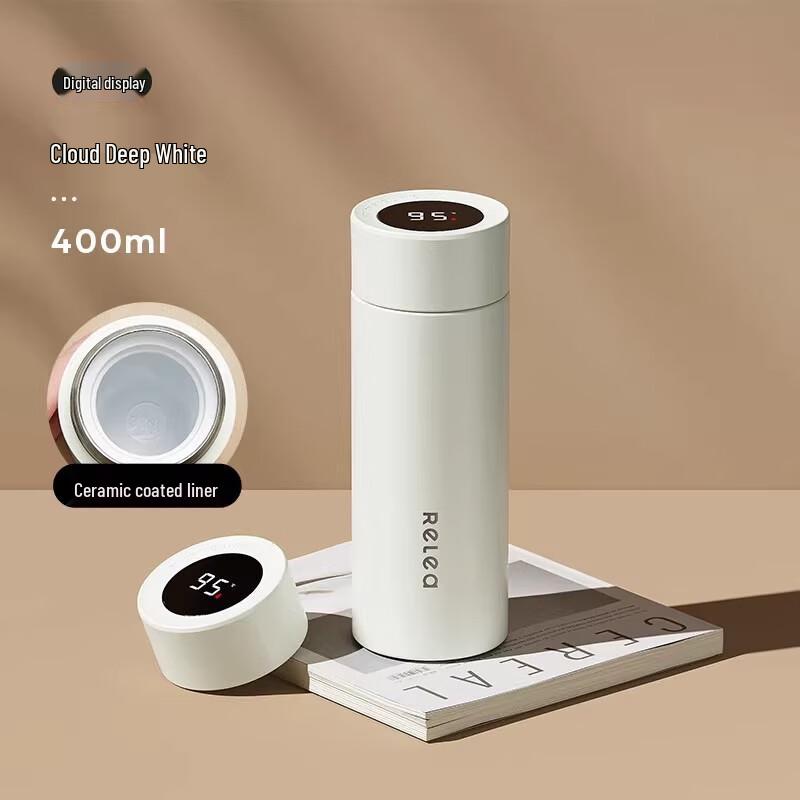 Portable Ceramic Tea Brewing Mug with Temperature Display