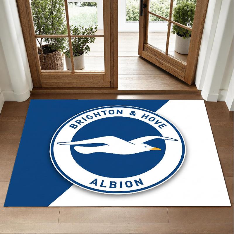 Brighton & Hove Albion Football Design Crystal Velvet Rug Soft Decorative Mat for Bedroom Entrance
