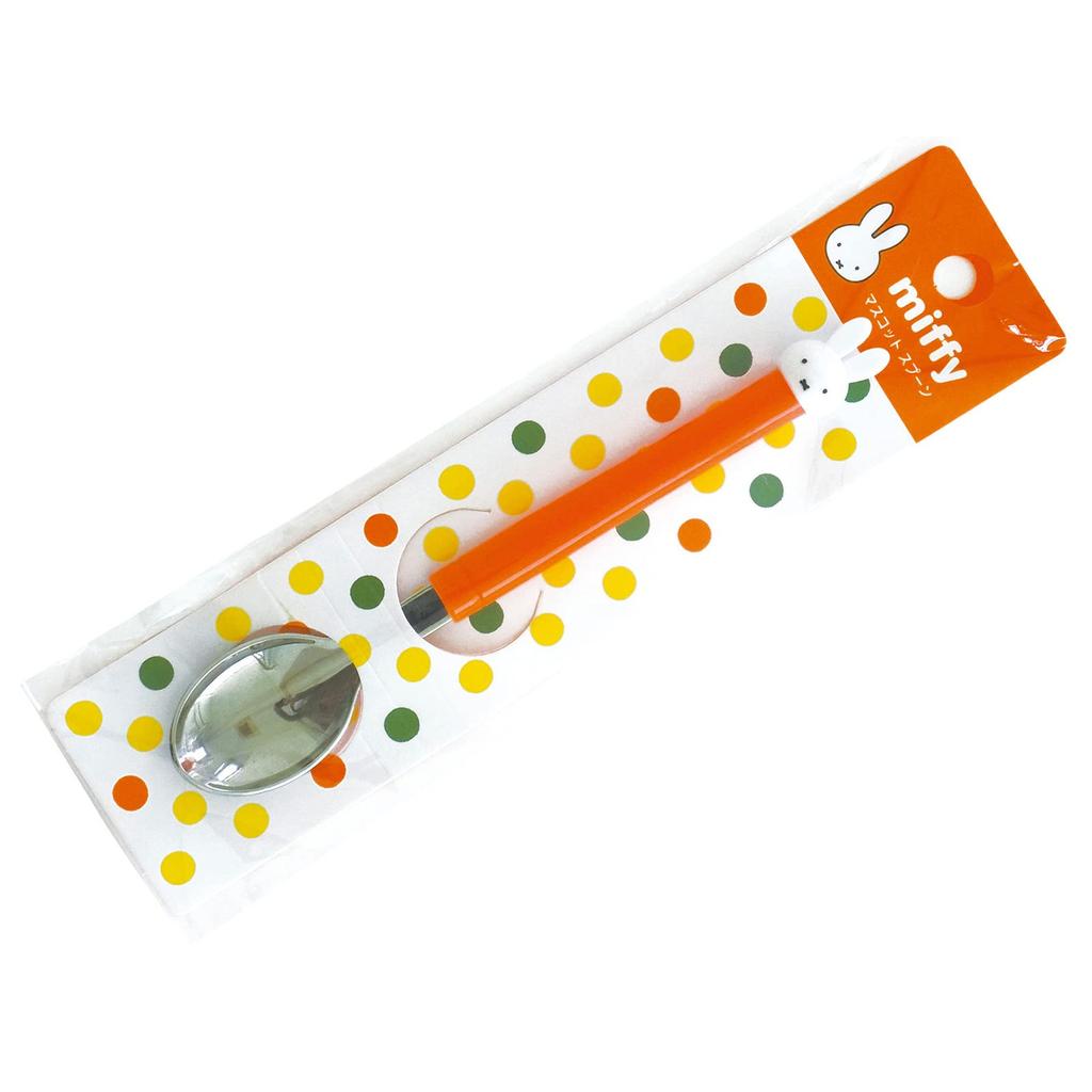 Kanesho Pottery Dick Bruna Spoon with 404132 "Miffy" Mascot, Red, 15cm,