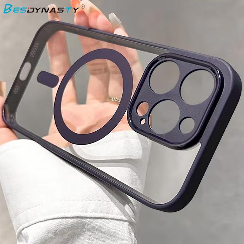 Luxury Wireless Charge For Magsafe Transparent Case For iPhone 17 Air 16 15 14 13 12 11 Pro Max Clear Magnetic Bumper Case