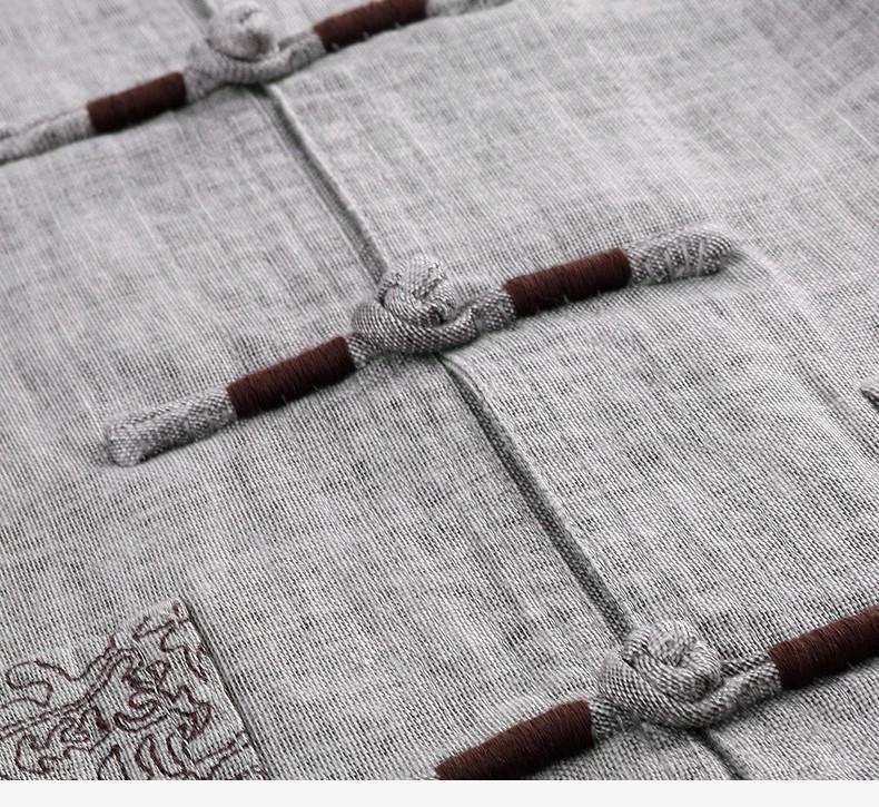 Men's Cotton & Linen Tang Suit - Short-Sleeved Chinese Style Summer Outfit for Middle-Aged & Elderly