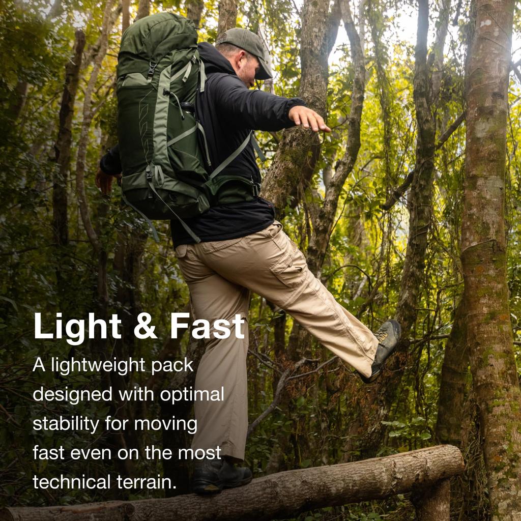 Osprey Talon 44L Lightweight Hiking Backpack with 6 Men's Hipbelt, Black/Coal Grey, Large/X-Large, Liters.