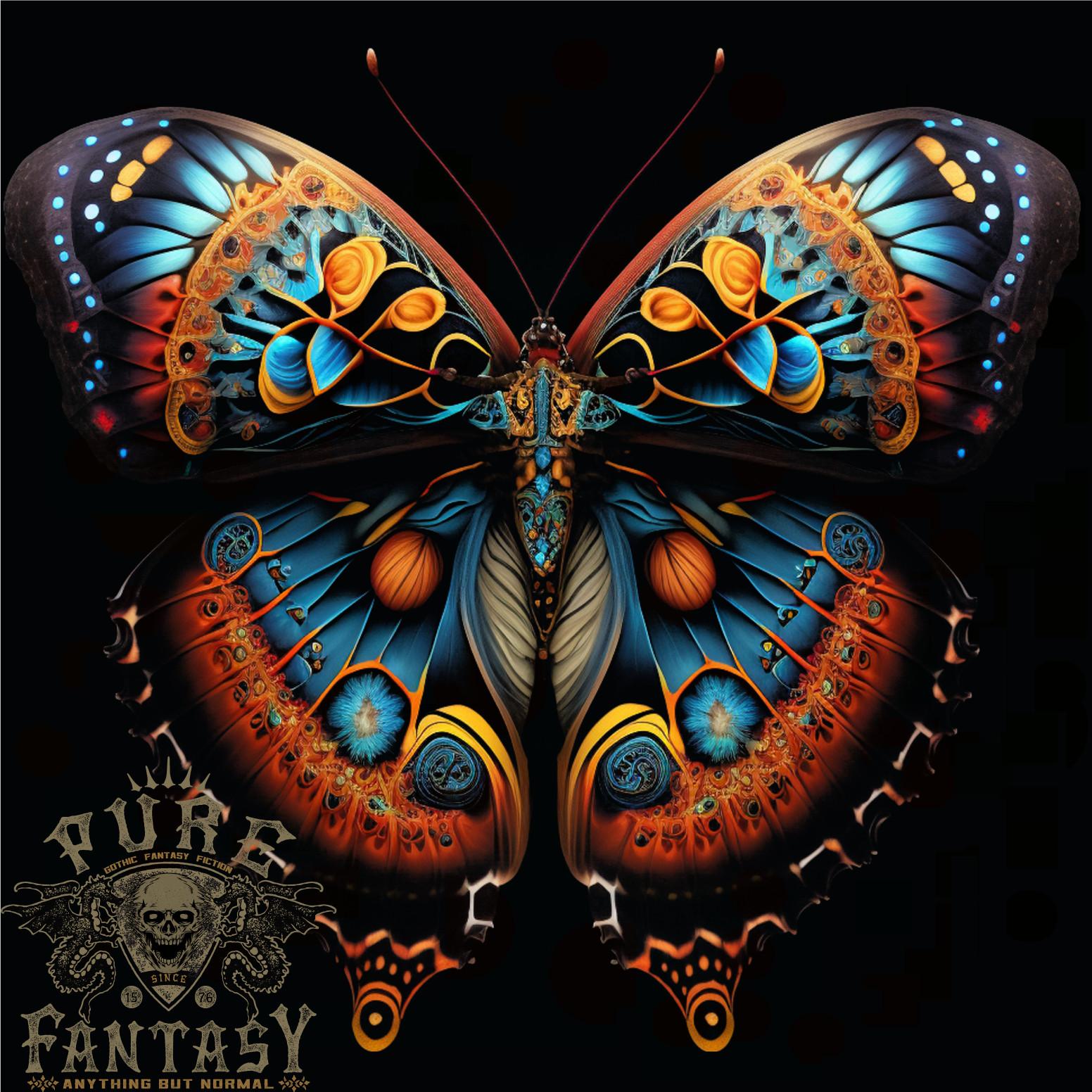 26 Fantasy Butterfly Design Mens T-Shirt 100% Cotton Unisex T-Shirt M