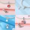Forever Love Heart Pendant Beads Fit Original Charms Copper Bracelets Beads For Women Diy Jewelry Making Gift