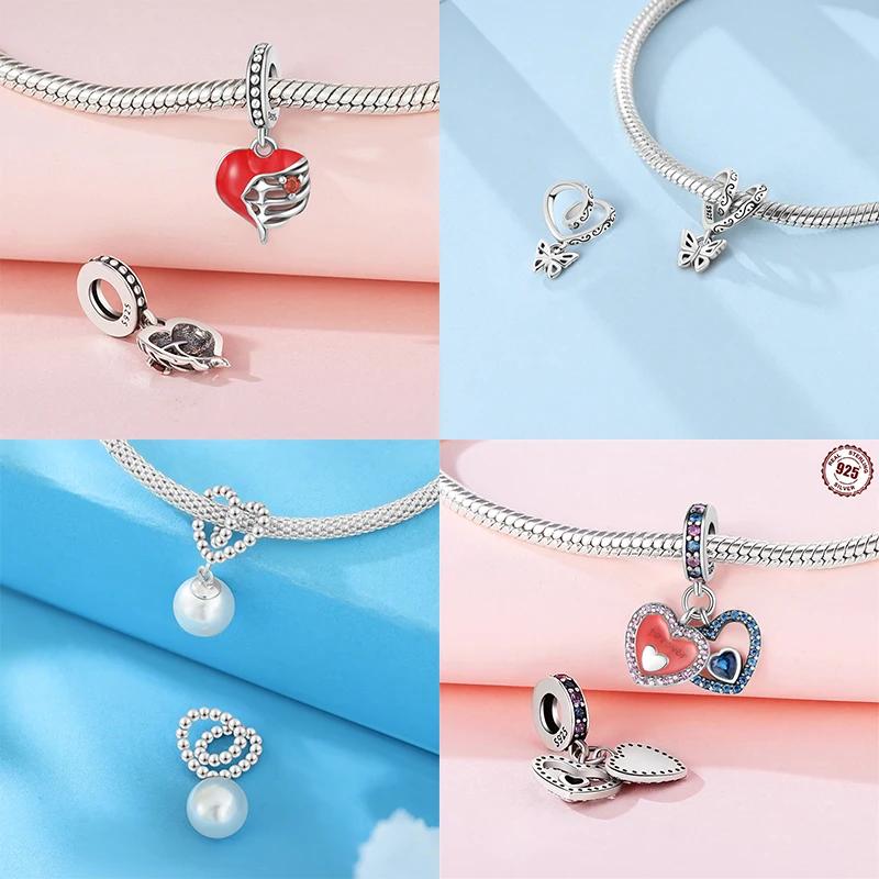 Forever Love Heart Pendant Beads Fit Original Charms Copper Bracelets Beads For Women Diy Jewelry Making Gift