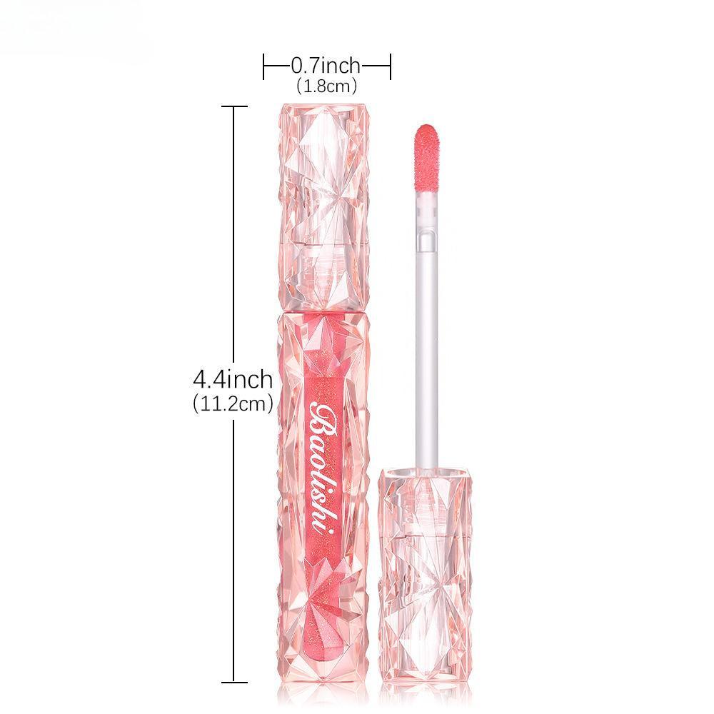 Glitzernder Lipgloss, Spiegel, Wasserglanz, Lipglasur, Antihaft-Becher, wasserdicht, perlmuttartiger, feuchtigkeitsspendender Lippenbalsam