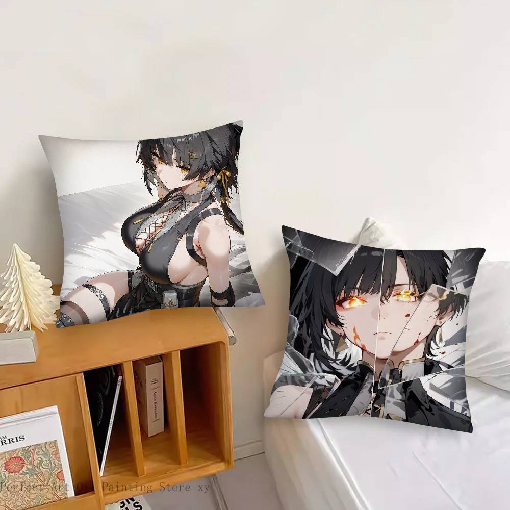 Rover Anime Game W-Wuthering Waves Pillow Case Fashion Square Pillowcase Bedroom Sofa Room Ins Decoration Leisure