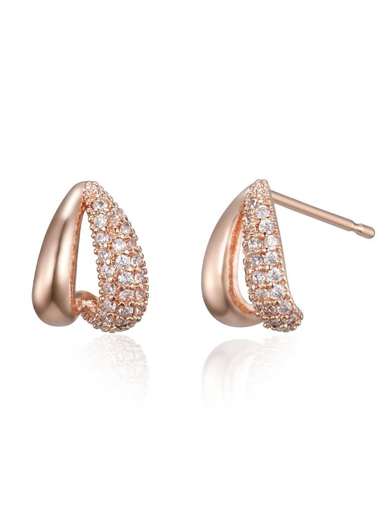 [ELLE Schmuck] 14K GF Zweireihige Ballsaal-Ohrringe ELGPEE539