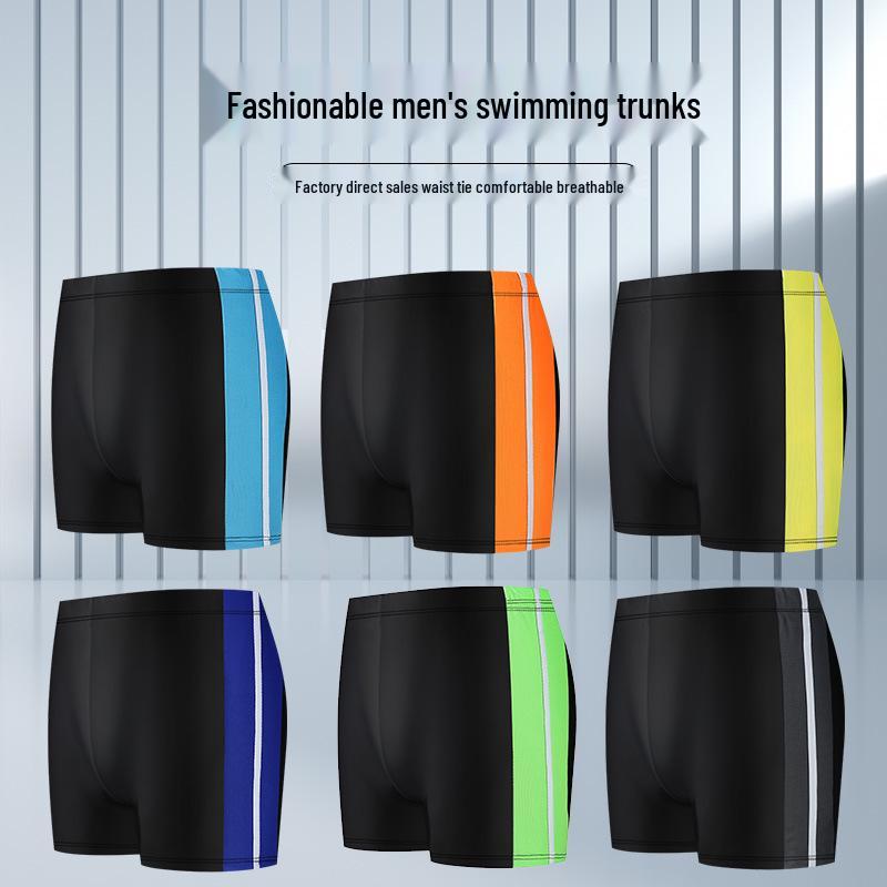 Badebukser for menn: Ungdom og tenåring Løs passform, Anti-flauhetsdesign for svømming og varme kilder.