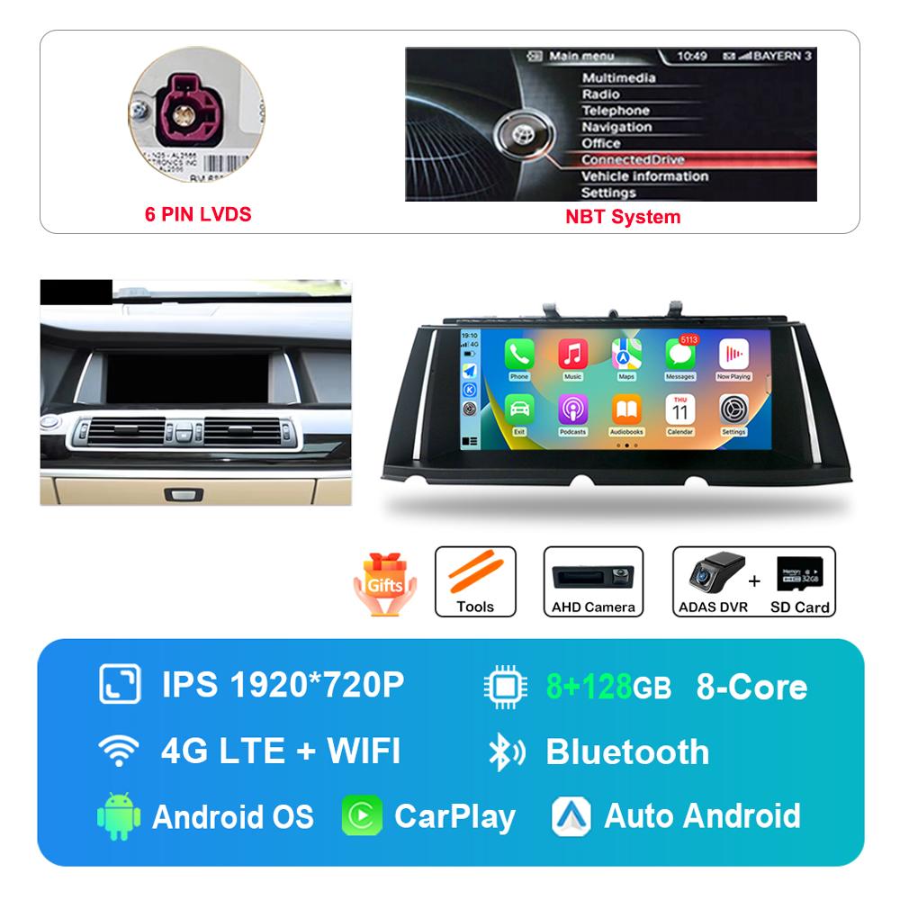 10.25 inch Android Car Radio Multimedia Player HD Touch Screen for BMW 7 Series F01 F02 2009 - 2015 CIC NBT System DSP Stereo