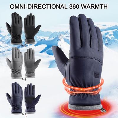 Men Cycling Bike Gloves Winter Gloves Thermal Fleece Cold Wind Waterproof Touch Screen Bicycle Warm Running Skiing Mitten