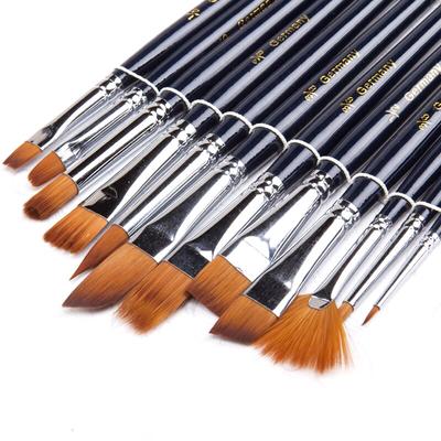 12 Pcs/Set Professional Paint Brushes Acrylic Watercolor Oil Painting Brush Round Pointed Tip Nylon Hair Acrylic Brush Drawing
