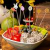 100Pcs/Set Disposable Cocktail Picks Easter Fruit Salad Bamboo Sticks  Easter Party Decoration