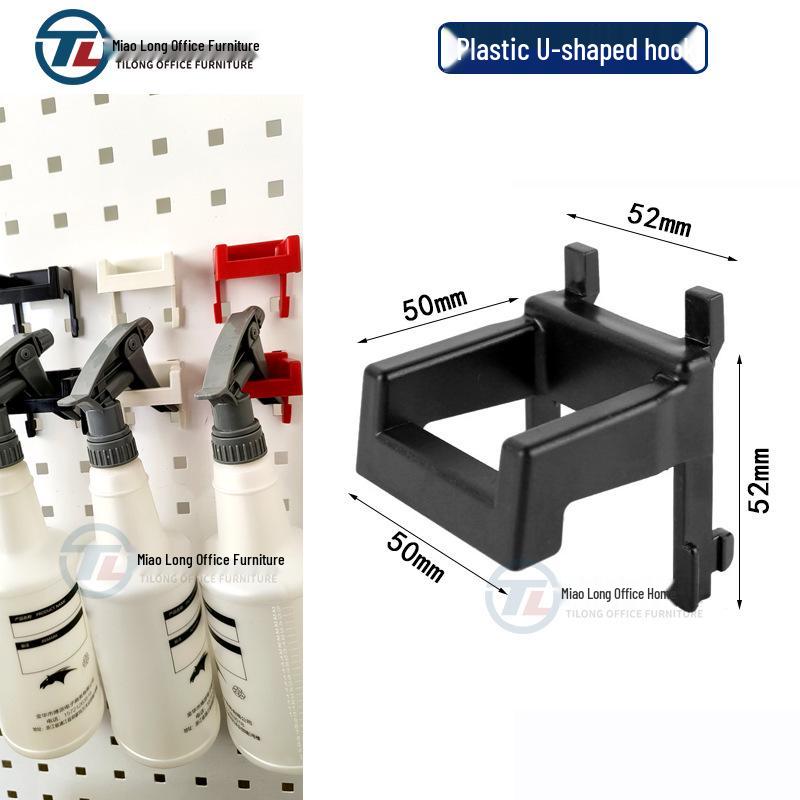 Plastic Pegboard Hooks with Square Hole - Wall-Mounted Tool Rack and Storage Shelf for Hardware Display