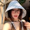 Simple Plaid Floral Fisherman Hat for Women, French-style Large Brim Sun Hat for Spring and Summer, Outdoor Face-shading Sun Protection Bucket Hat