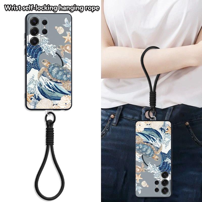 Blue and White Surfing Wave Case For Samsung S26 Ultra S25 FE S24 S24 Plus A57 A37 A17 A56 A36 A16 A55 A35 A15 A54 5G Hybrid Magnetic Matte Cover