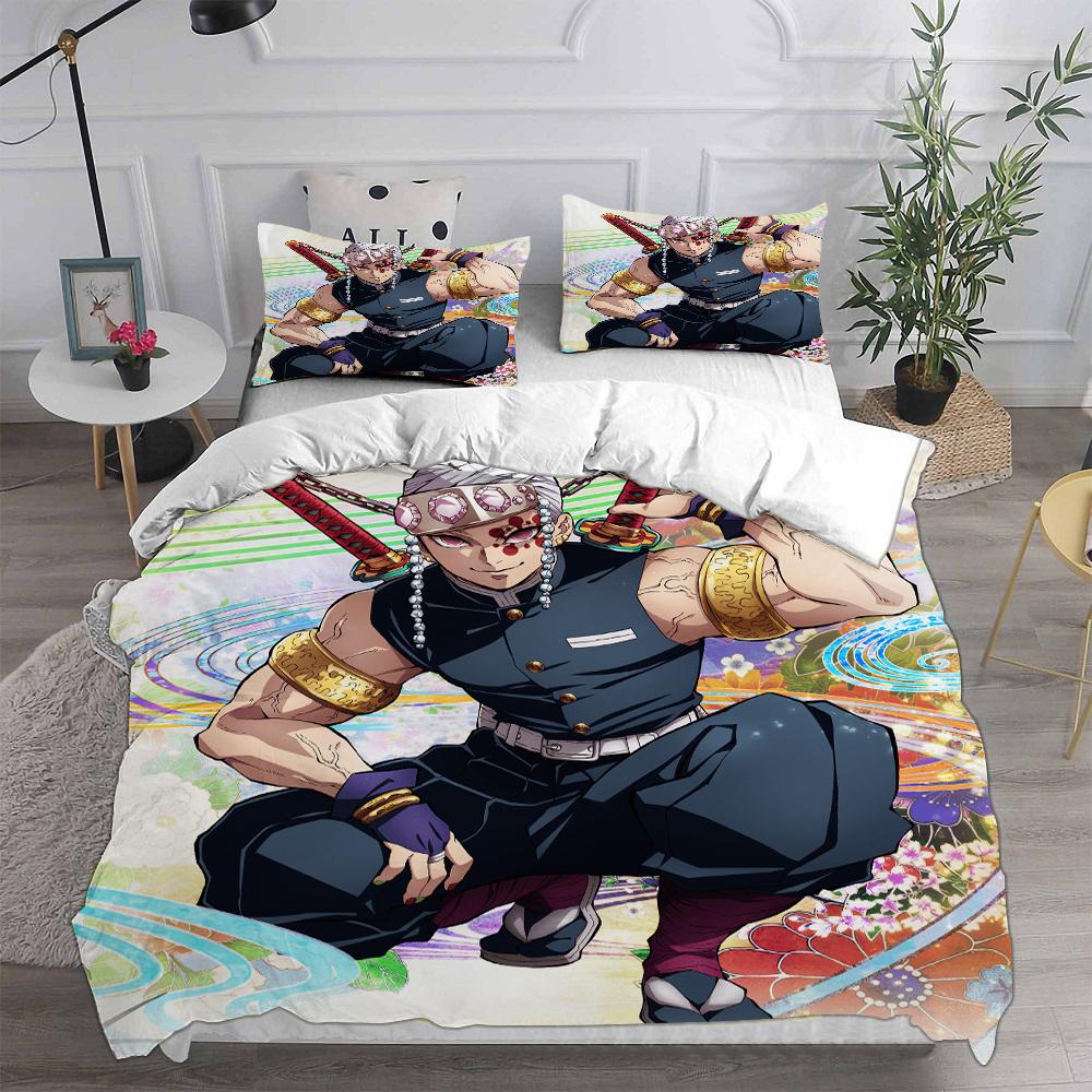 

Demon Slayer: Kimetsu No Yaiba Bedding Sets Comforter Quilt Bed Cover Duvet Cover Pillow Case 2-3 Pieces Sets Kids Adult Size EU Single 135x200cm