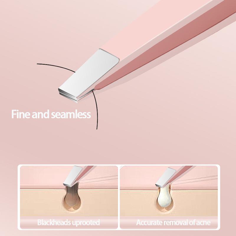 Colorful Stainless Steel 4 Pack Tweezer Set for Women and Men's Eyebrows & Eyelashes Comes with Storage Bag