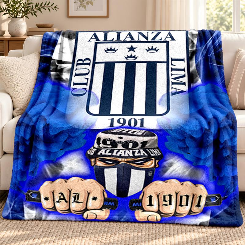Alianza Lima blanket Flannel Blanket Soft Cozy Plush Throw for Sofa Bed Lightweight Home Decoration Outdoor camping