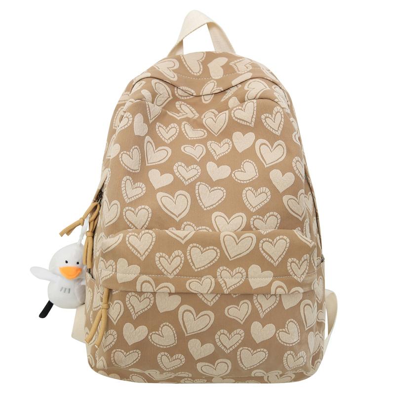 

Студенческий школьный рюкзак с принтом Love, женский легкий рюкзак большой емкости, рюкзак для кампуса хаки