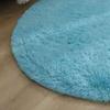 Floor Carpet Polyester Fiber Round Nordic Style Long Plush Soft Shaggy Rug for Home Bedroom Blue