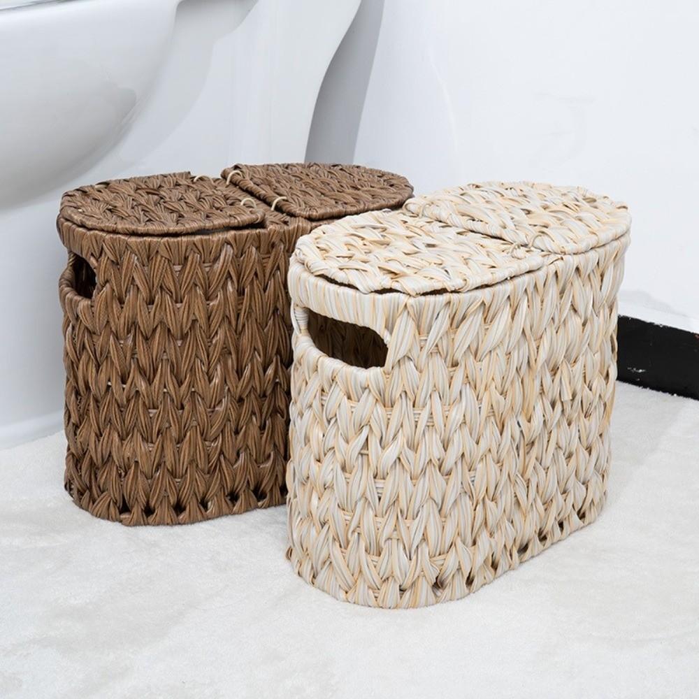 Large Capacity Toilet Paper Basket Flip Top Sundries Storage Box Storage Basket for Kitchen