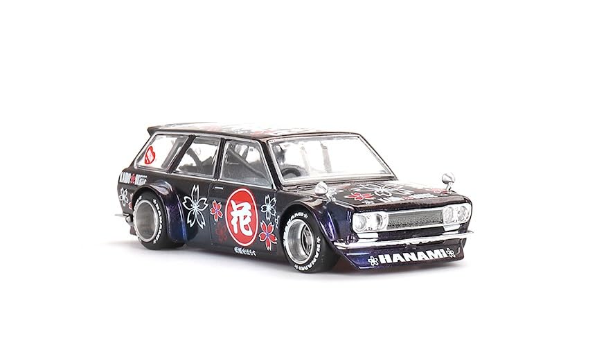 True Scale Miniature Model Car Datsun KAIDO 510 Wagon Hanami V3 Magic Purple Limited Edition Diecast Model Car Kaido House KHMG114 1/64
