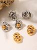 Hyperbole Two-tone Stainless Steel Chunky Rings For Women 18k Gold Plated Copper Color Hip Hop Rock Style Women's Large Ring