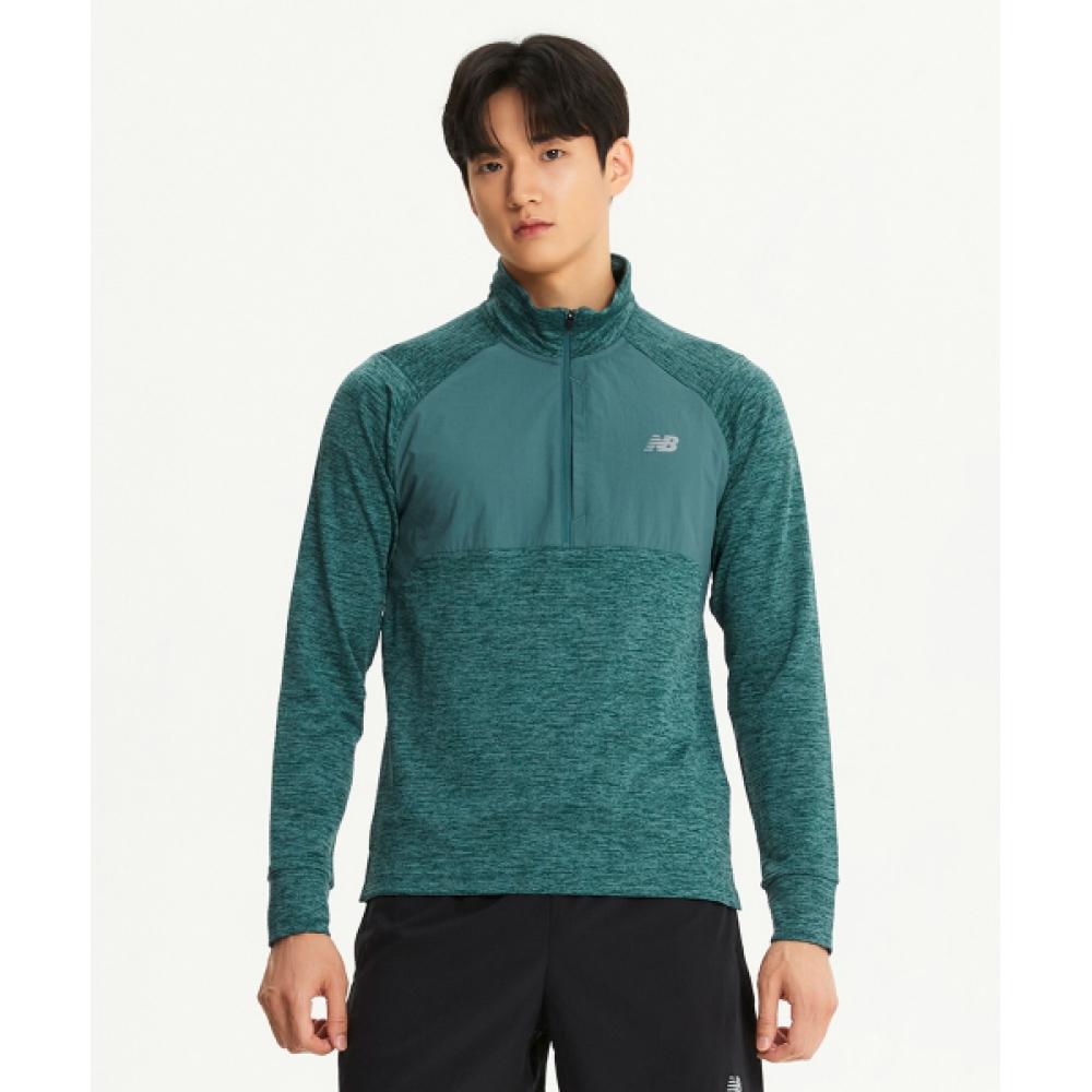 

New Balance Nbnde4p091 Men Heat Grid Half Zip Up Green (40)GREEN/L(100)