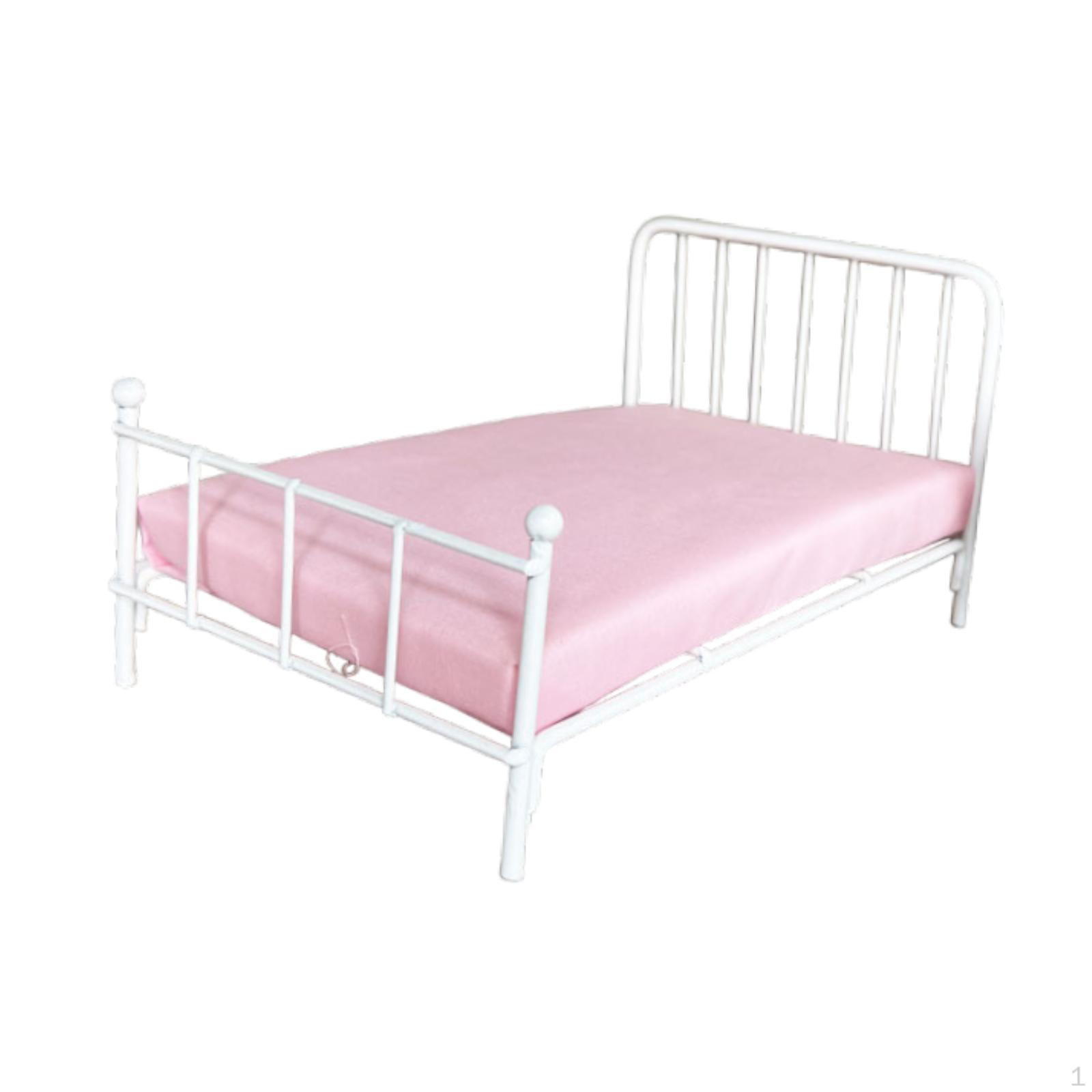 

1/12 Украшение кровати для кукольного домика, Ролевая игра, Миниатюрная кровать для кукольного домика, Мебель для кукольного домика белый