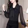 Chiffon Shirt Women's New Top Long-sleeved Shirt Floral Print Tie Neck Blouse  For Spring Fall Women's Clothing Perfect for Casual & Formal Occasions