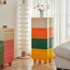 Nordische Kunststoff-Nachttische Schubladen Design Minimalistischer Nachttisch Schlafzimmer Mobiler Tisch Schlafzimmermöbel