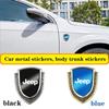 3D Metal Shield Car Emblem Sticker for Jeep Wrangler Grand Cherokee JK Auto Fender Trunk Body Badge Decal Exterior Accessories