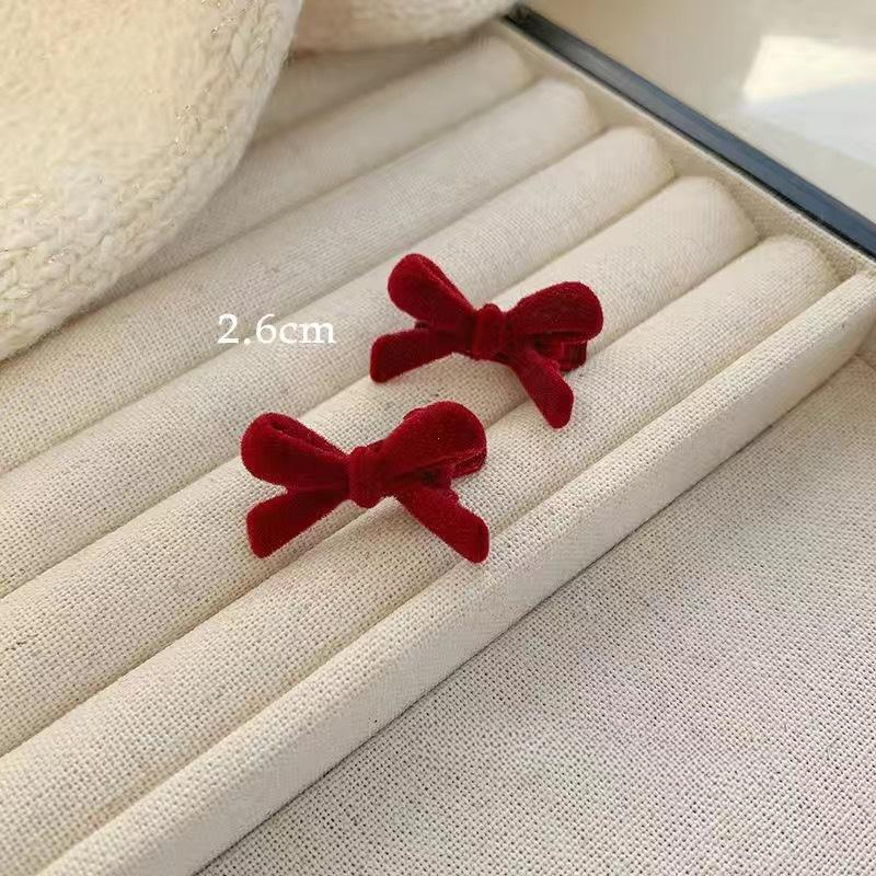 Mini Red Velvet Bow Hair Clips for Girls Sweet Candy Color Velvet Small Bow Knot Hairpins Hairgrips Barrette Hair Accessories